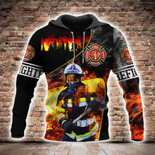 Load image into Gallery viewer, Brave Firefighter 3D All Over Printed Hoodie, T-shirt, Long sleeve T-shirt, Tank Top, Short, Zipper Hoodie No.109
