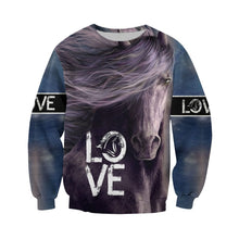Load image into Gallery viewer, Love Horse 3D All Over Printed Hoodie, T-shirt, Long sleeve T-shirt, Tank Top, Short, Zipper Hoodie No.43
