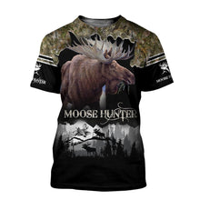 Load image into Gallery viewer, Moose Hunting 3D All Over Printed Hoodie, T-shirt, Long sleeve T-shirt, Tank Top, Short, Zipper Hoodie No.68
