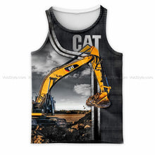 Load image into Gallery viewer, Cat Excavator 3D All Over Printed Hoodie , T-shirt, Long sleeve T-shirt, Tank Top, Short, Zipper Hoodie No.87
