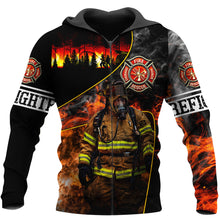 Load image into Gallery viewer, Brave Firefighter 3D All Over Printed Hoodie, T-shirt, Long sleeve T-shirt, Tank Top, Short, Zipper Hoodie No.108
