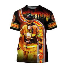 Load image into Gallery viewer, Firefighter 3D All Over Printed Hoodie, T-shirt, Long sleeve T-shirt, Tank Top, Short, Zipper Hoodie No.83
