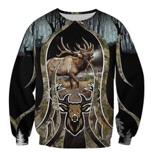 Load image into Gallery viewer, Elk Hunting 3D All Over Printed Hoodie -, T-shirt, Long sleeve T-shirt, Tank Top, Short, Zipper Hoodie No.135
