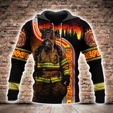 Load image into Gallery viewer, Fire Fighter 3D All Over Printed Hoodie, T-shirt, Long sleeve T-shirt, Tank Top, Short, Zipper Hoodie No.128
