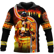 Load image into Gallery viewer, Firefighter 3D All Over Printed Hoodie, T-shirt, Long sleeve T-shirt, Tank Top, Short, Zipper Hoodie No.83

