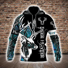 Load image into Gallery viewer, Deer Hunting 3D All Over Printed Hoodie, T-shirt, Long sleeve T-shirt, Tank Top, Short, Zipper Hoodie No.09
