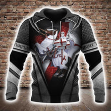 Load image into Gallery viewer, Brave Knight Templar 3D All Over Printed Hoodie, T-shirt, Long sleeve T-shirt, Tank Top, Short, Zipper Hoodie No.21
