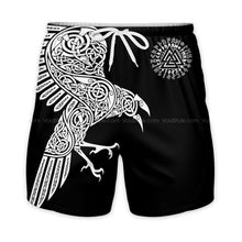 Load image into Gallery viewer, Viking Raven 3D All Over Printed Hoodie, T-shirt, Long sleeve T-shirt, Tank Top, Short, Zipper Hoodie No.45
