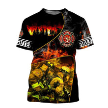 Load image into Gallery viewer, Brave Firefighter 3D All Over Printed Hoodie, T-shirt, Long sleeve T-shirt, Tank Top, Short, Zipper Hoodie No.19
