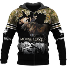 Load image into Gallery viewer, Moose Hunting 3D All Over Printed Hoodie, T-shirt, Long sleeve T-shirt, Tank Top, Short, Zipper Hoodie No.69
