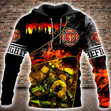 Load image into Gallery viewer, Brave Firefighter 3D All Over Printed Hoodie, T-shirt, Long sleeve T-shirt, Tank Top, Short, Zipper Hoodie No.19
