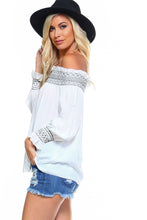 Load image into Gallery viewer, Women's Off Shoulder Stripe Smocked Elastic Top

