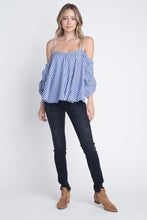 Load image into Gallery viewer, Women's Cold Shoulder Checkered Top

