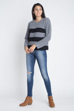 Load image into Gallery viewer, Women's Casual Stripe Round Neck Sweater
