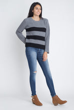 Load image into Gallery viewer, Women's Casual Stripe Round Neck Sweater
