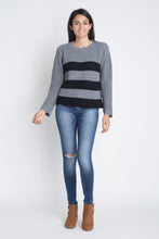 Load image into Gallery viewer, Women's Casual Stripe Round Neck Sweater

