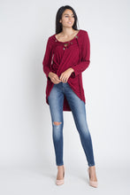 Load image into Gallery viewer, Women's Lace Up Wrap Long Sleeve Top
