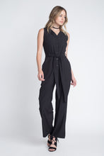 Load image into Gallery viewer, Women's Tie Sleeveless Buttoned Jumpsuit
