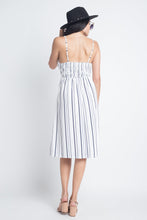 Load image into Gallery viewer, Women's Striped Button Midi Sleeveless Dress
