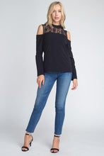 Load image into Gallery viewer, Women's Lace Cold Shoulder Top
