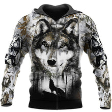 Load image into Gallery viewer, Wolf Snow 3D All Over Printed Hoodie, T-shirt, Long sleeve T-shirt, Tank Top, Short, Zipper Hoodie No.46
