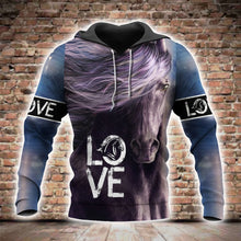 Load image into Gallery viewer, Love Horse 3D All Over Printed Hoodie, T-shirt, Long sleeve T-shirt, Tank Top, Short, Zipper Hoodie No.43
