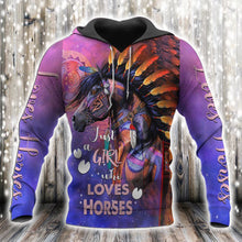 Load image into Gallery viewer, Horse 3D All Over Printed Hoodie, T-shirt, Long sleeve T-shirt, Tank Top, Short, Zipper Hoodie No.41
