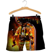 Load image into Gallery viewer, Firefighter 3D All Over Printed Hoodie, T-shirt, Long sleeve T-shirt, Tank Top, Short, Zipper Hoodie No.83
