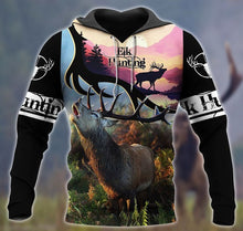 Load image into Gallery viewer, Elk Hunting 3D All Over Printed Hoodie, T-shirt, Long sleeve T-shirt, Tank Top, Short, Zipper Hoodie No.105

