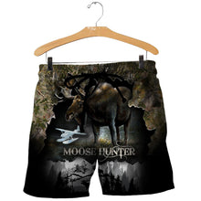 Load image into Gallery viewer, Moose Hunting 3D All Over Printed Hoodie, T-shirt, Long sleeve T-shirt, Tank Top, Short, Zipper Hoodie No.59
