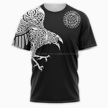 Load image into Gallery viewer, Viking Raven 3D All Over Printed Hoodie, T-shirt, Long sleeve T-shirt, Tank Top, Short, Zipper Hoodie No.45
