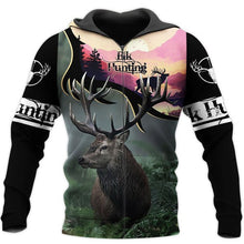 Load image into Gallery viewer, Elk Hunting 3D All Over Printed Hoodie, T-shirt, Long sleeve T-shirt, Tank Top, Short, Zipper Hoodie No.100
