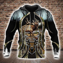 Load image into Gallery viewer, Elk Hunting 3D All Over Printed Hoodie -, T-shirt, Long sleeve T-shirt, Tank Top, Short, Zipper Hoodie No.135
