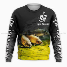 Load image into Gallery viewer, Carp Fishing 3D All Over Printed Hoodie, T-shirt, Long sleeve T-shirt, Tank Top, Short, Zipper Hoodie No.122
