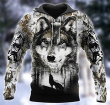 Load image into Gallery viewer, Wolf Snow 3D All Over Printed Hoodie, T-shirt, Long sleeve T-shirt, Tank Top, Short, Zipper Hoodie No.46
