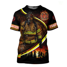 Load image into Gallery viewer, Firefighter 3D All Over Printed Hoodie , T-shirt, Long sleeve T-shirt, Tank Top, Short, Zipper Hoodie No.73
