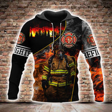 Load image into Gallery viewer, Brave Firefighter 3D All Over Printed Hoodie, T-shirt, Long sleeve T-shirt, Tank Top, Short, Zipper Hoodie No.108
