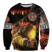 Load image into Gallery viewer, Brave Firefighter 3D All Over Printed Hoodie, T-shirt, Long sleeve T-shirt, Tank Top, Short, Zipper Hoodie No.101
