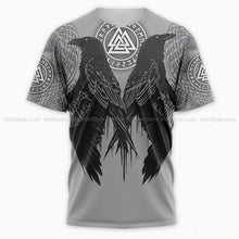 Load image into Gallery viewer, Viking Raven 3D All Over Printed Hoodie, T-shirt, Long sleeve T-shirt, Tank Top, Short, Zipper Hoodie No.18
