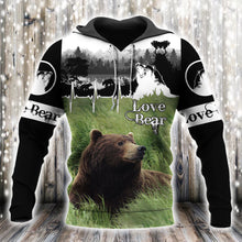 Load image into Gallery viewer, Love Bear 3D All Over Printed Hoodie, T-shirt, Long sleeve T-shirt, Tank Top, Short, Zipper Hoodie No.66
