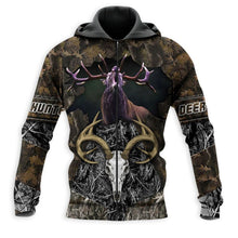 Load image into Gallery viewer, Deer Hunting 3D All Over Printed Hoodie, T-shirt, Long sleeve T-shirt, Tank Top, Short, Zipper Hoodie No.91
