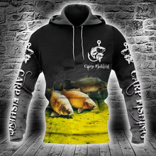 Load image into Gallery viewer, Carp Fishing 3D All Over Printed Hoodie, T-shirt, Long sleeve T-shirt, Tank Top, Short, Zipper Hoodie No.122

