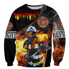 Load image into Gallery viewer, Brave Firefighter 3D All Over Printed Hoodie, T-shirt, Long sleeve T-shirt, Tank Top, Short, Zipper Hoodie No.109
